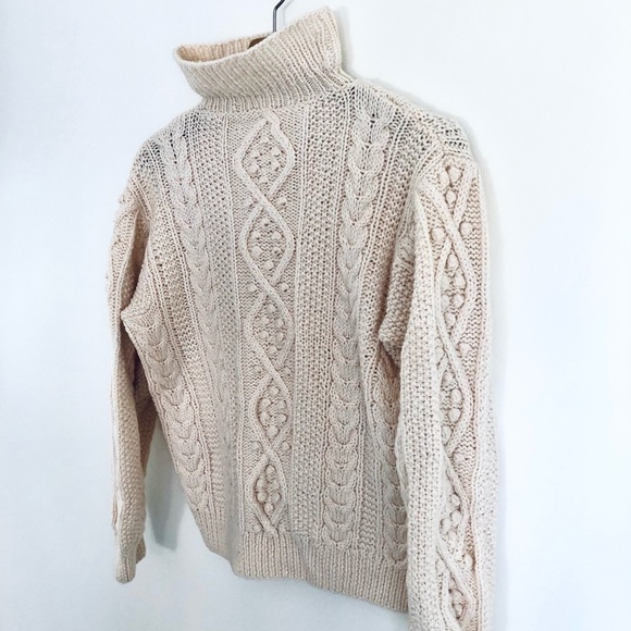 Hand knit cream pom pom sweater - Picture 10 of 15